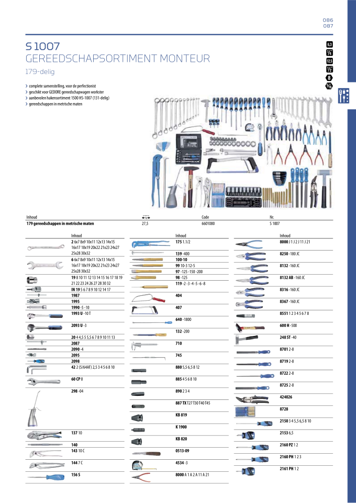 GEDORE Algemene catalogus Nº: 2110 - Página 87