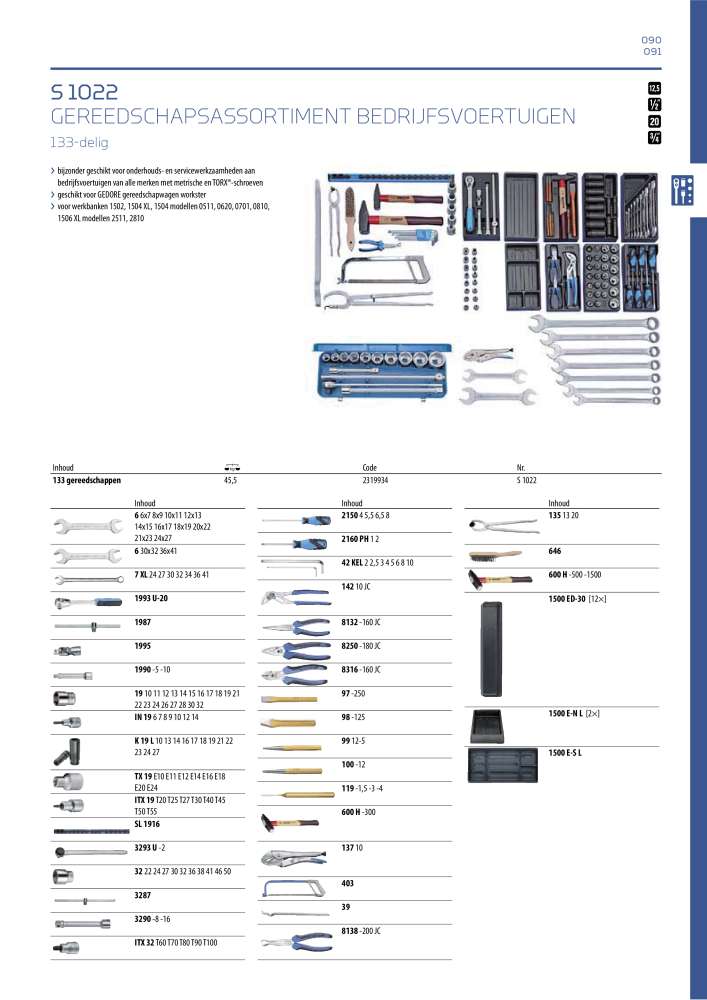 GEDORE Algemene catalogus NR.: 2110 - Pagina 91