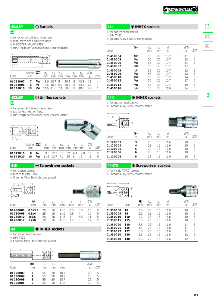 STAHLWILLE Main catalog Hand tools Nº: 2113 - Página 115