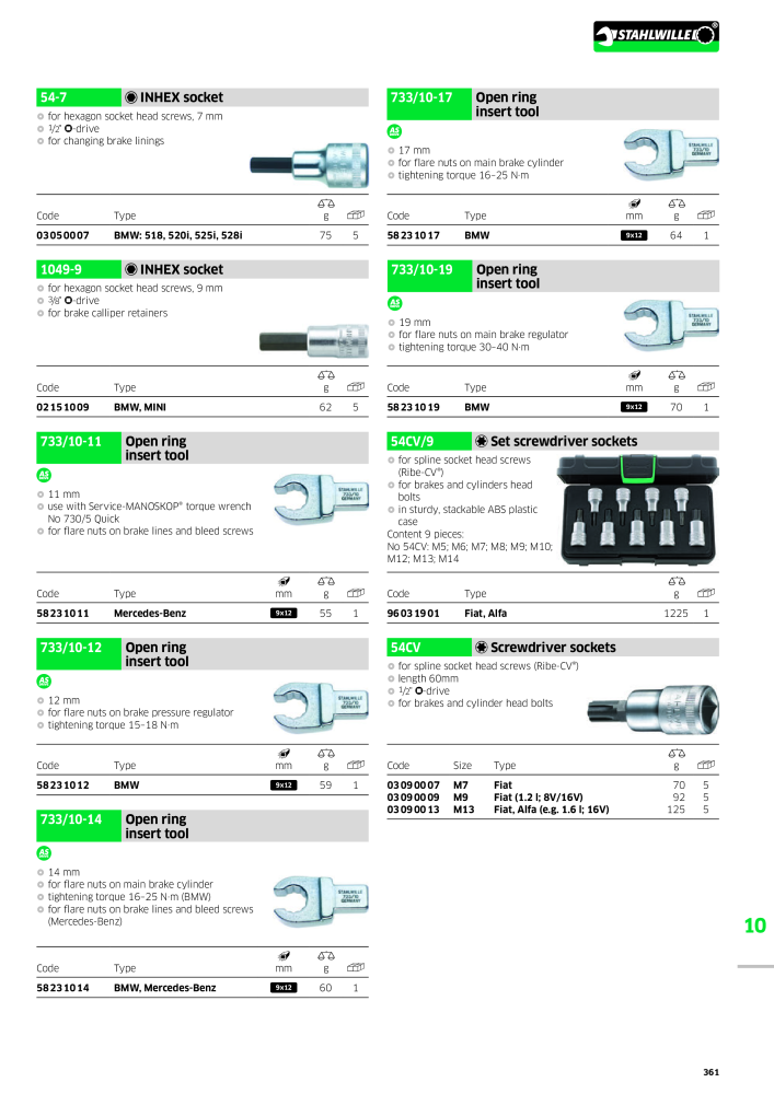 STAHLWILLE Main catalog Hand tools Nº: 2113 - Página 363