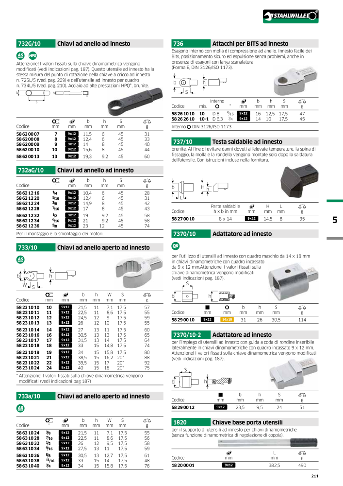 STAHLWILLE Hauptkatalog Handwerkzeuge n.: 2116 - Pagina 213