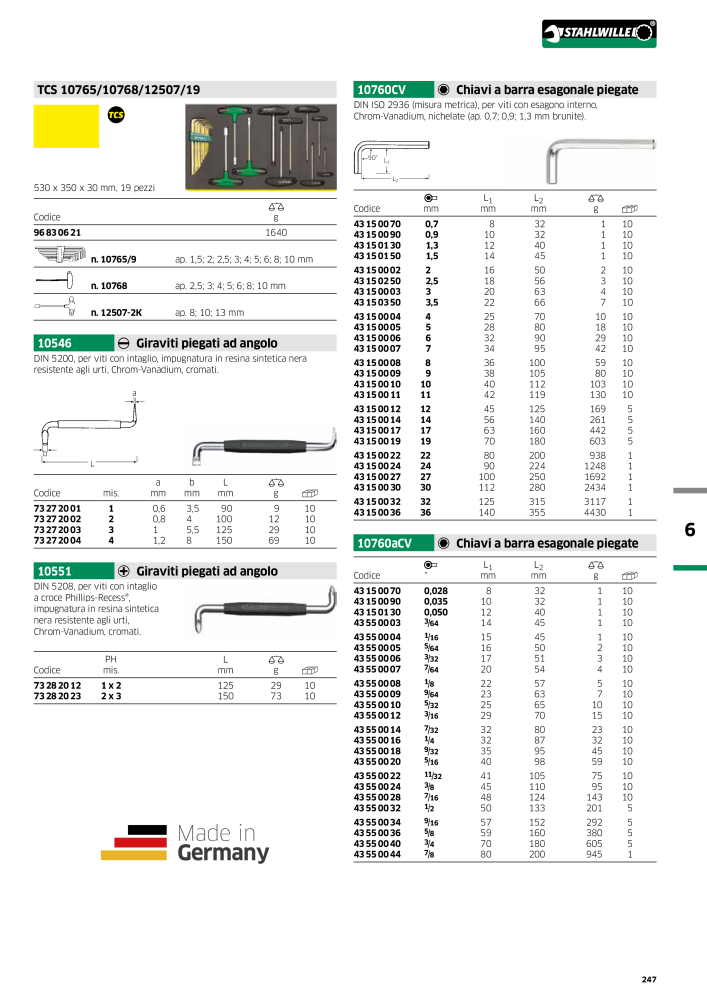 STAHLWILLE Hauptkatalog Handwerkzeuge NEJ.: 2116 - Sida 249