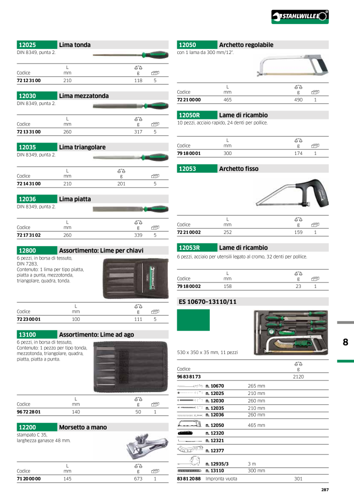 STAHLWILLE Hauptkatalog Handwerkzeuge Nº: 2116 - Página 289