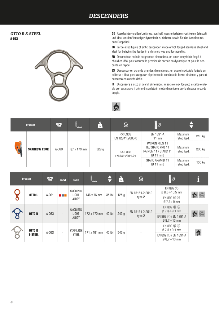 SKYLOTEC Hardware Prospekt NO.: 21165 - Page 44