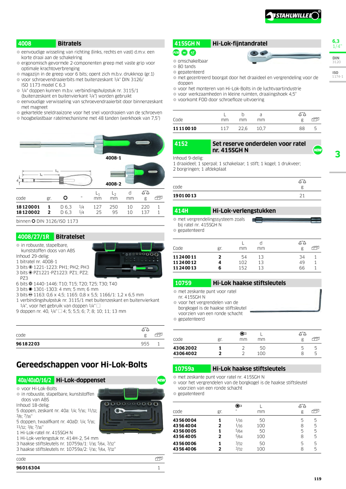 STAHLWILLE Hauptkatalog Handwerkzeuge NR.: 2118 - Pagina 129