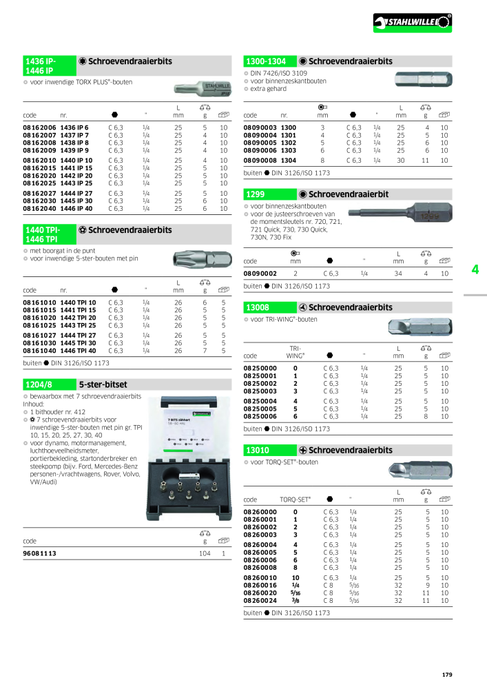 STAHLWILLE Hauptkatalog Handwerkzeuge NR.: 2118 - Pagina 189