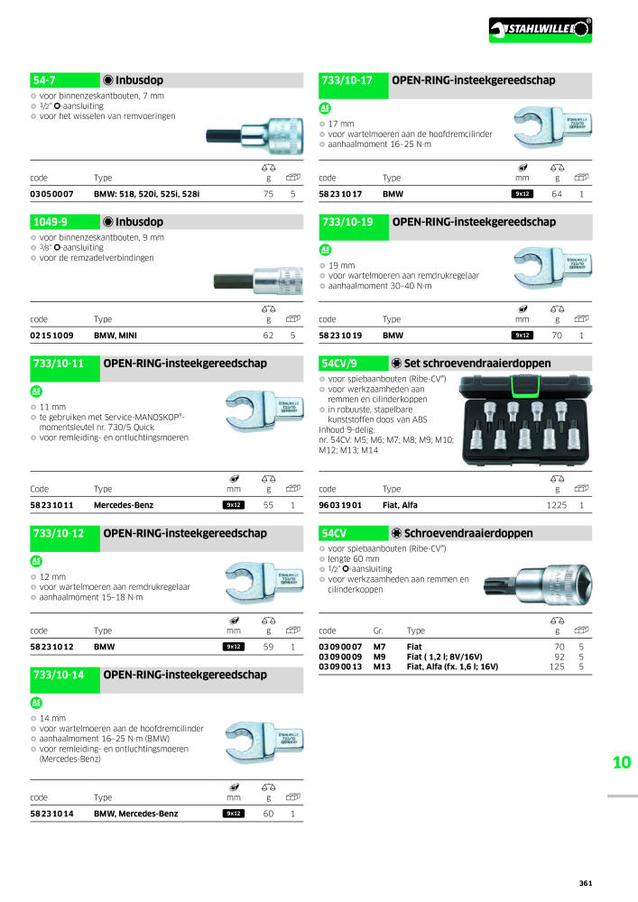 STAHLWILLE Hauptkatalog Handwerkzeuge n.: 2118 - Pagina 371