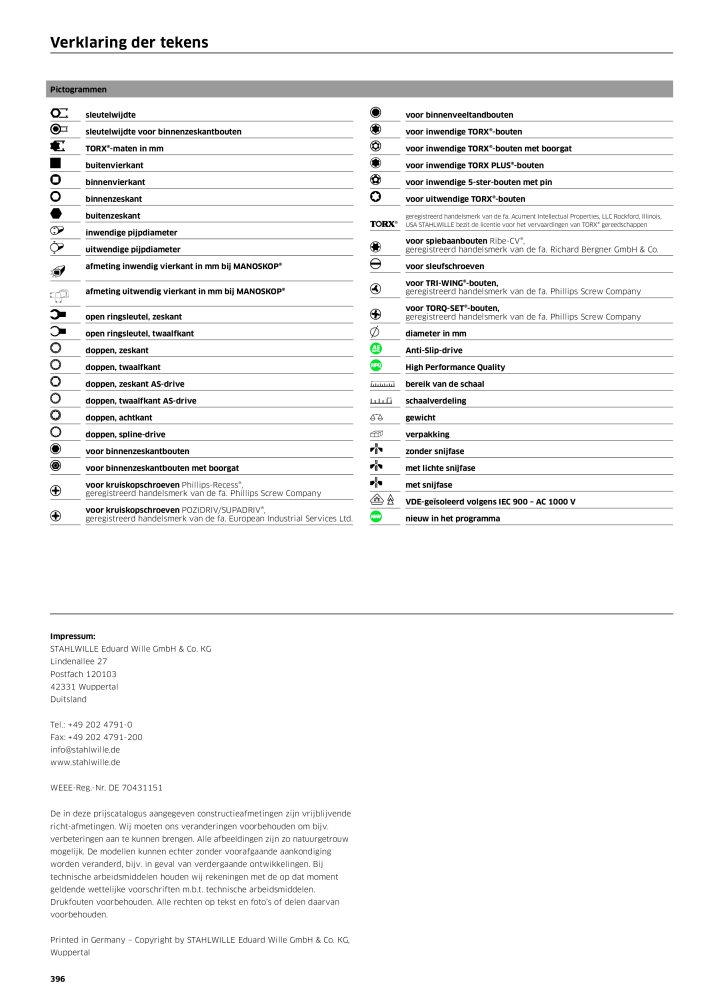 STAHLWILLE Hauptkatalog Handwerkzeuge n.: 2118 - Pagina 406