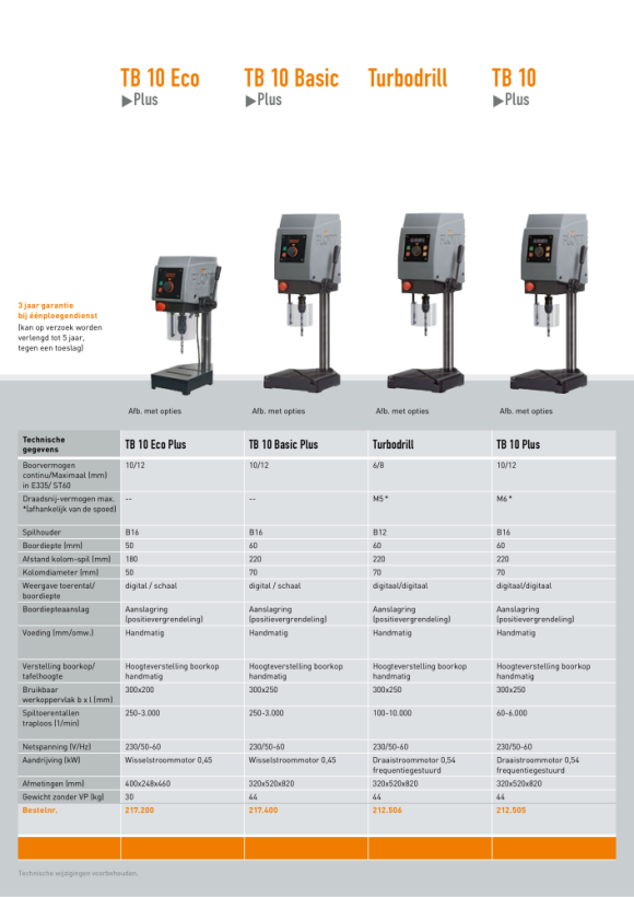 Flott Tafelboormachine TB 13 Plus met verstelbare boortafel 212500 (T-226741)