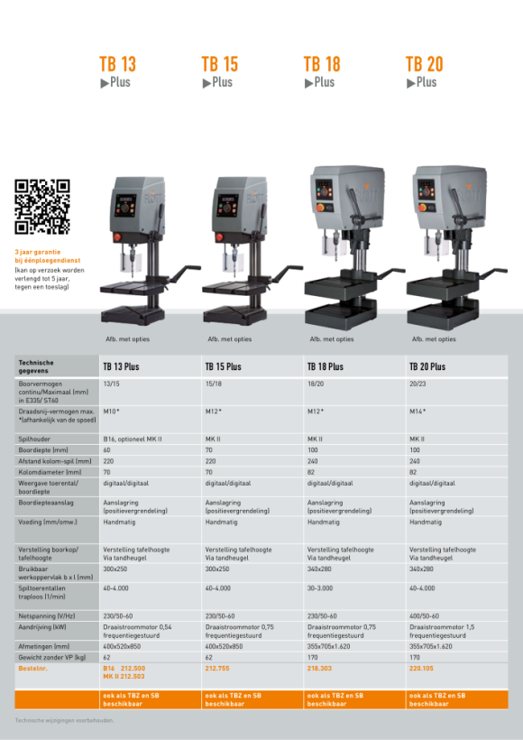 Flott Tafelboormachine TB 13 Plus met verstelbare boortafel 212500 (T-226741)