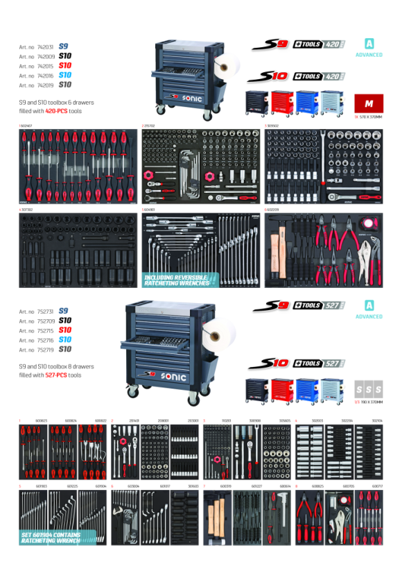 Sonic Accessory set 1/2’’, SFS 1/3 9 pieces 300908