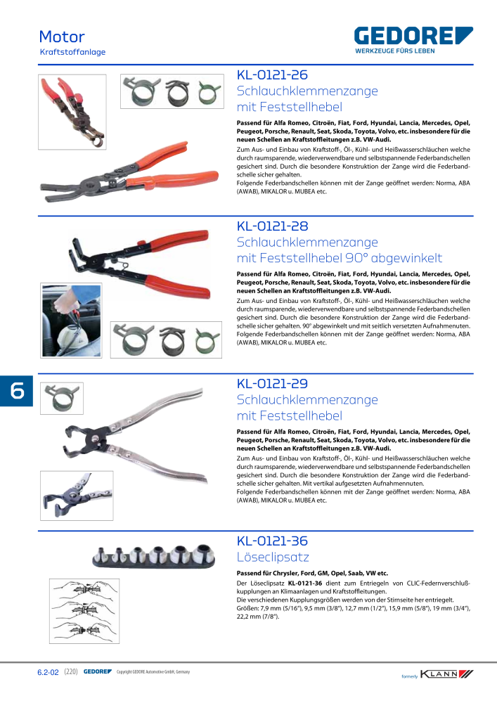 GEDORE Automotive KLANN Werkzeuge für Motoren NR.: 212 - Seite 10