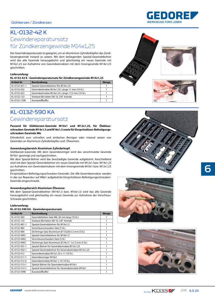 GEDORE Automotive KLANN Werkzeuge für Motoren NR.: 212 - Seite 109