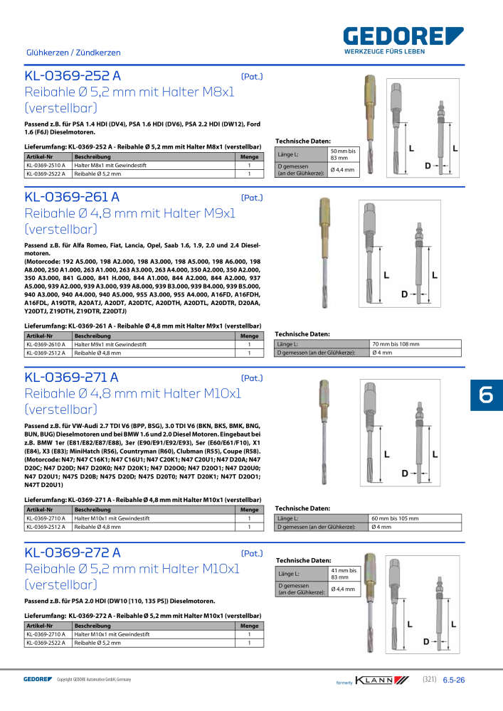 GEDORE Automotive KLANN Werkzeuge für Motoren NR.: 212 - Seite 111