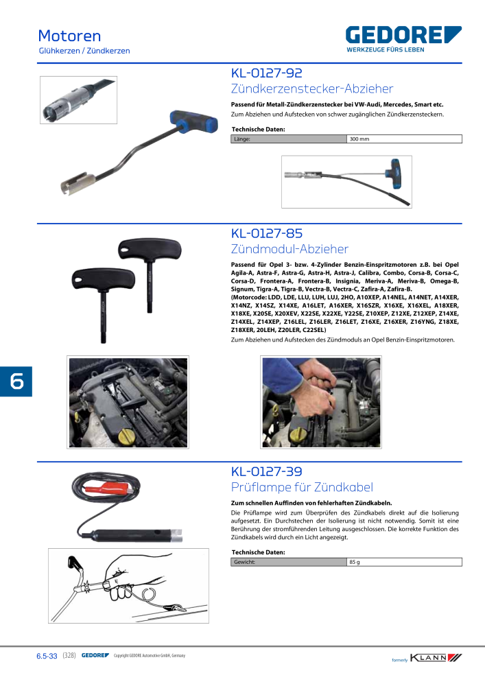 GEDORE Automotive KLANN Werkzeuge für Motoren NR.: 212 - Seite 118