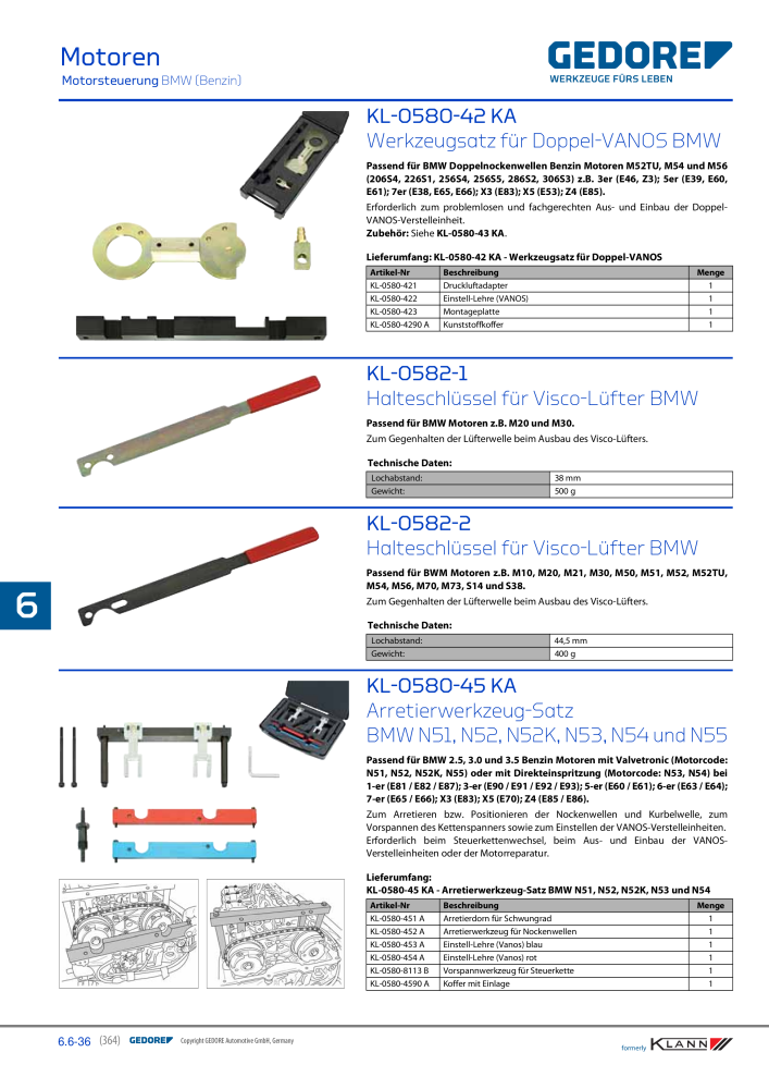 GEDORE Automotive KLANN Werkzeuge für Motoren NO.: 212 - Page 154