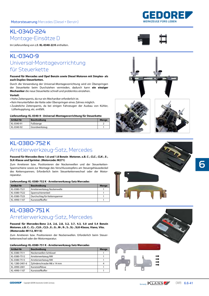 GEDORE Automotive KLANN Werkzeuge für Motoren NR.: 212 - Seite 159