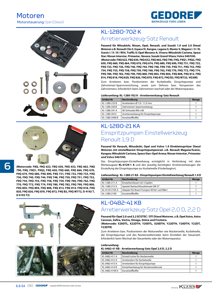 GEDORE Automotive KLANN Werkzeuge für Motoren NO.: 212 - Page 172