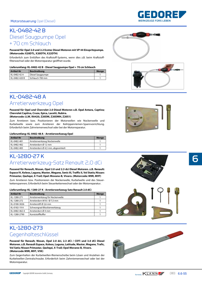 GEDORE Automotive KLANN Werkzeuge für Motoren NR.: 212 - Seite 173