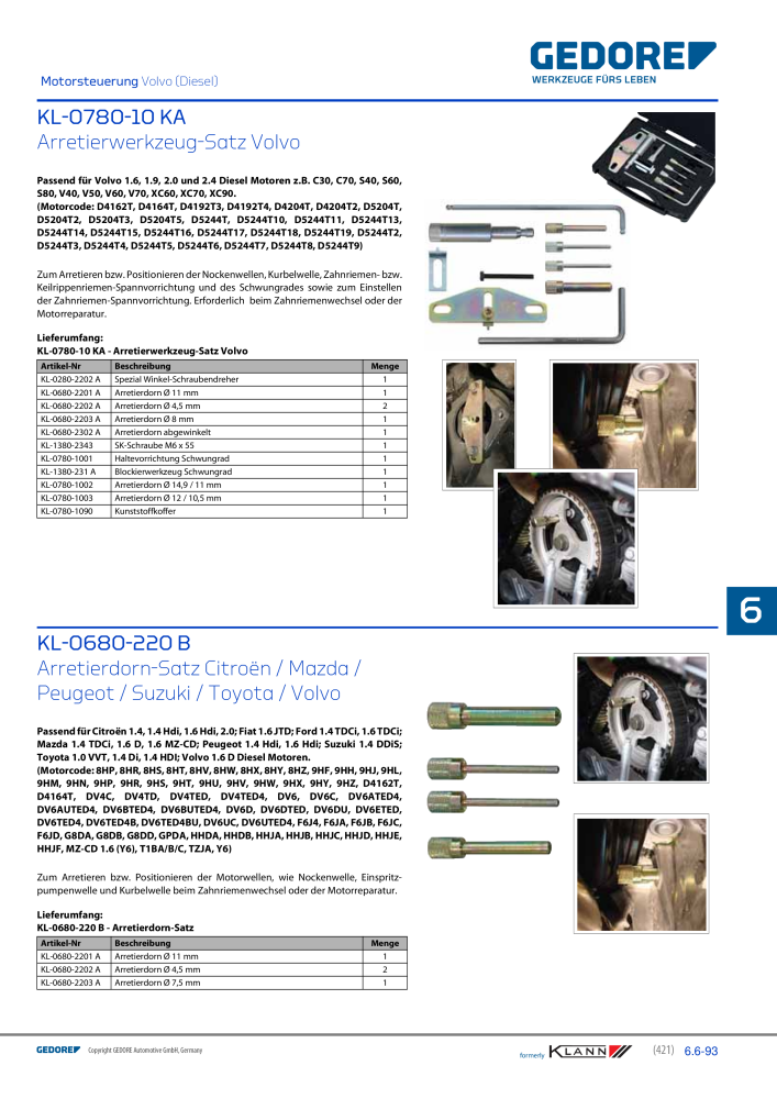 GEDORE Automotive KLANN Werkzeuge für Motoren NO.: 212 - Page 211