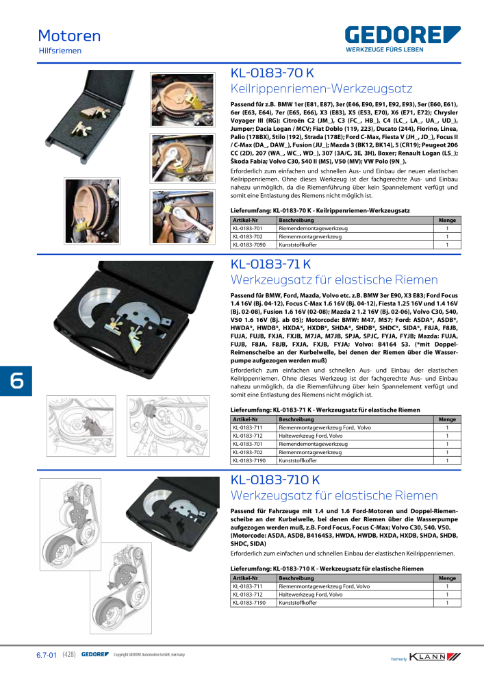 GEDORE Automotive KLANN Werkzeuge für Motoren NO.: 212 - Page 218