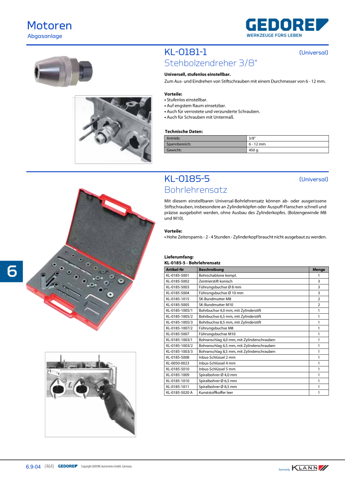 GEDORE Automotive KLANN Werkzeuge für Motoren Nb. : 212 - Page 254