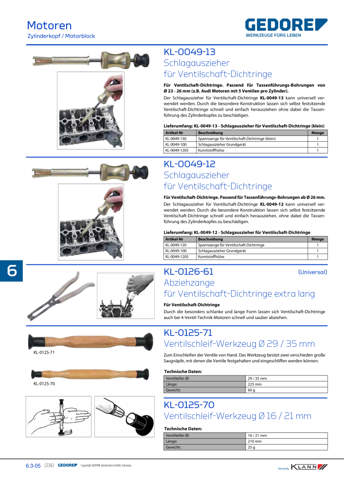 GEDORE Automotive KLANN Werkzeuge für Motoren NO.: 212 - Page 26