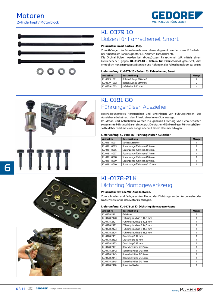GEDORE Automotive KLANN Werkzeuge für Motoren NO.: 212 - Page 32