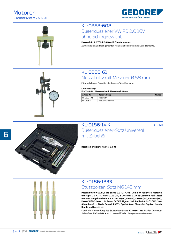 GEDORE Automotive KLANN Werkzeuge für Motoren NR.: 212 - Seite 52