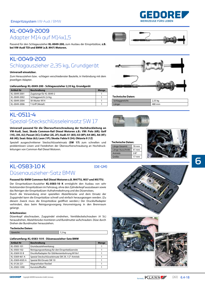 GEDORE Automotive KLANN Werkzeuge für Motoren Nb. : 212 - Page 53