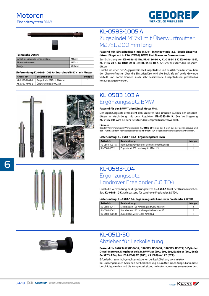 GEDORE Automotive KLANN Werkzeuge für Motoren Nb. : 212 - Page 54