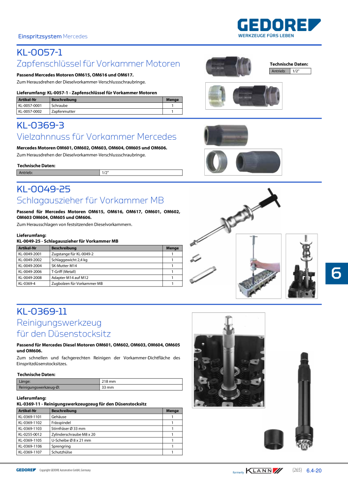 GEDORE Automotive KLANN Werkzeuge für Motoren Nb. : 212 - Page 55