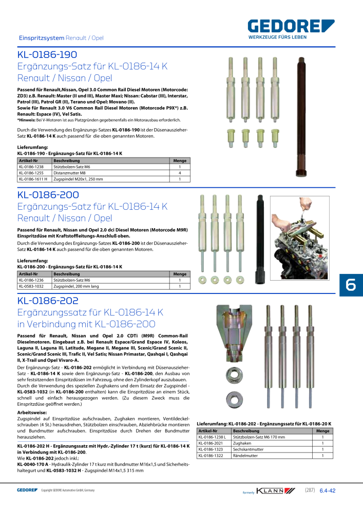 GEDORE Automotive KLANN Werkzeuge für Motoren NO.: 212 - Page 77