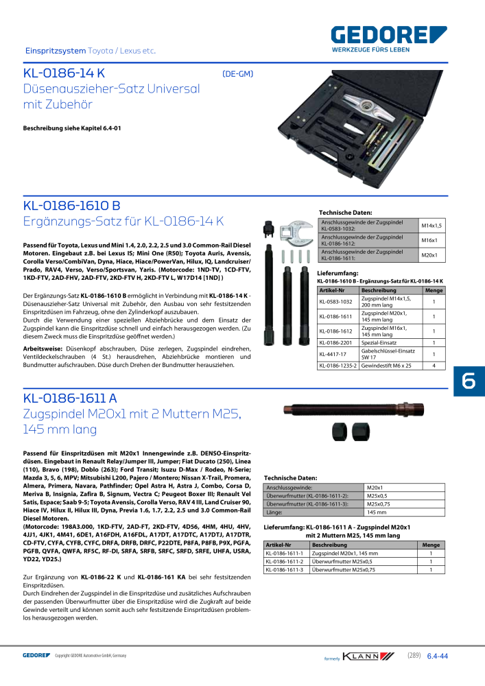 GEDORE Automotive KLANN Werkzeuge für Motoren NR.: 212 - Seite 79