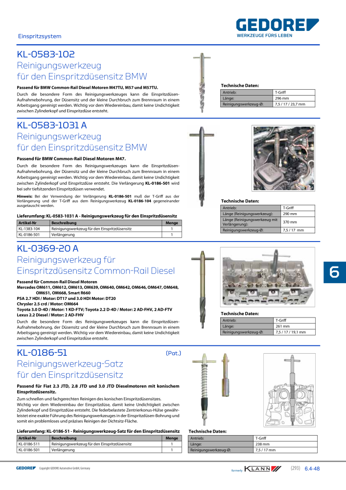 GEDORE Automotive KLANN Werkzeuge für Motoren NR.: 212 - Seite 83