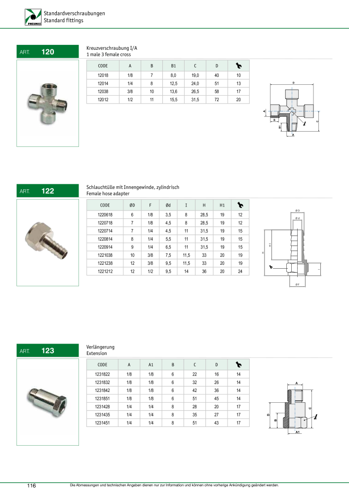 Pneumax - Verschraubungen und Zubehör NO.: 21216 - Page 116
