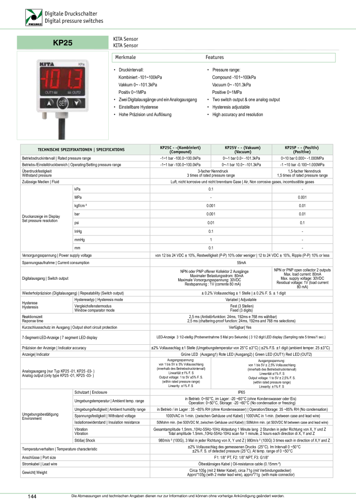 Pneumax - Verschraubungen und Zubehör NO.: 21216 - Page 144