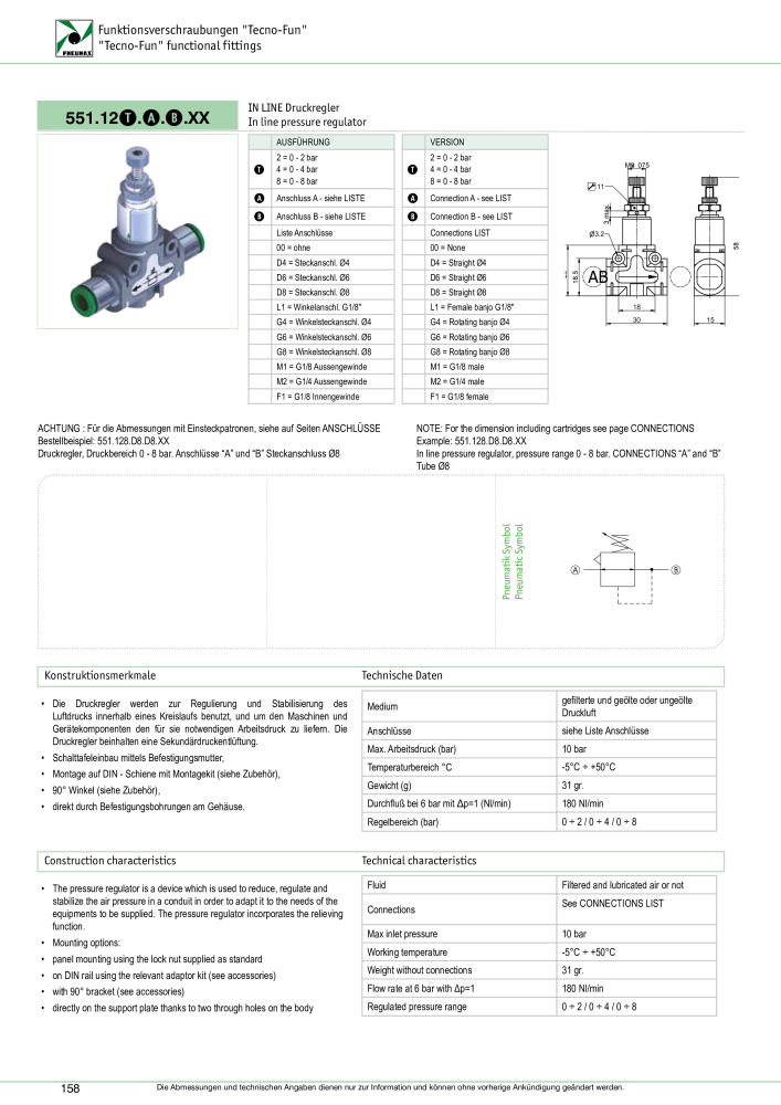 Pneumax - Verschraubungen und Zubehör NO.: 21216 - Page 158