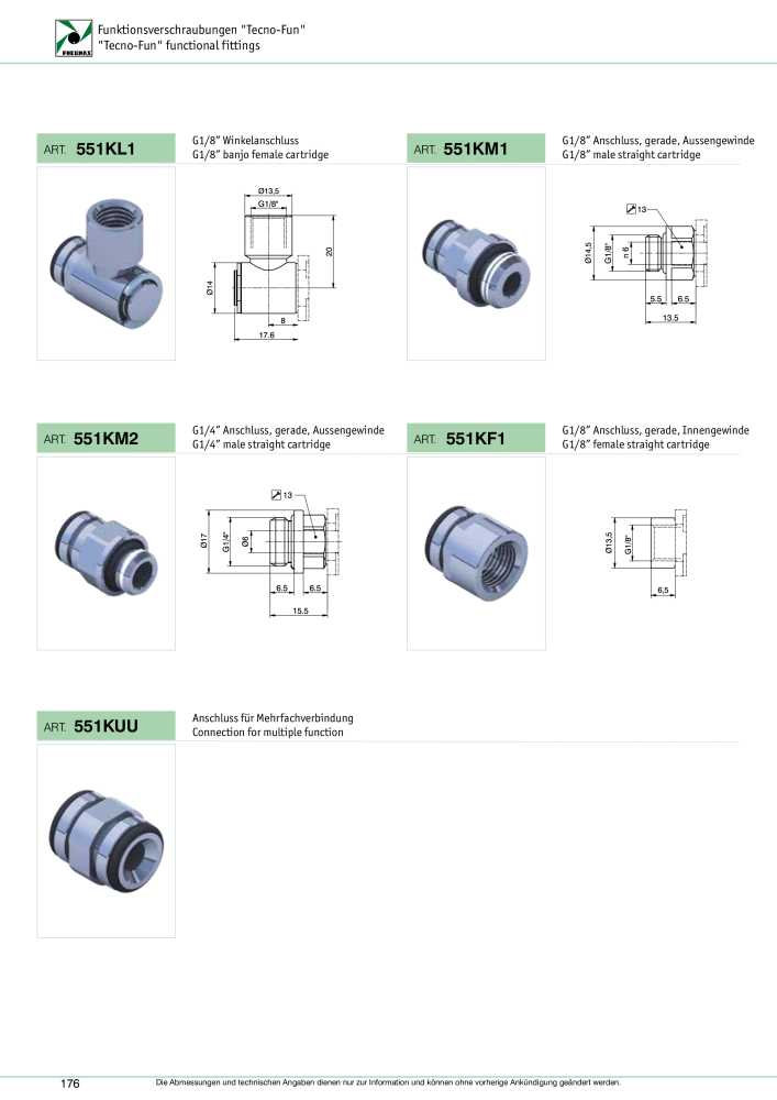 Pneumax - Verschraubungen und Zubehör NO.: 21216 - Page 176