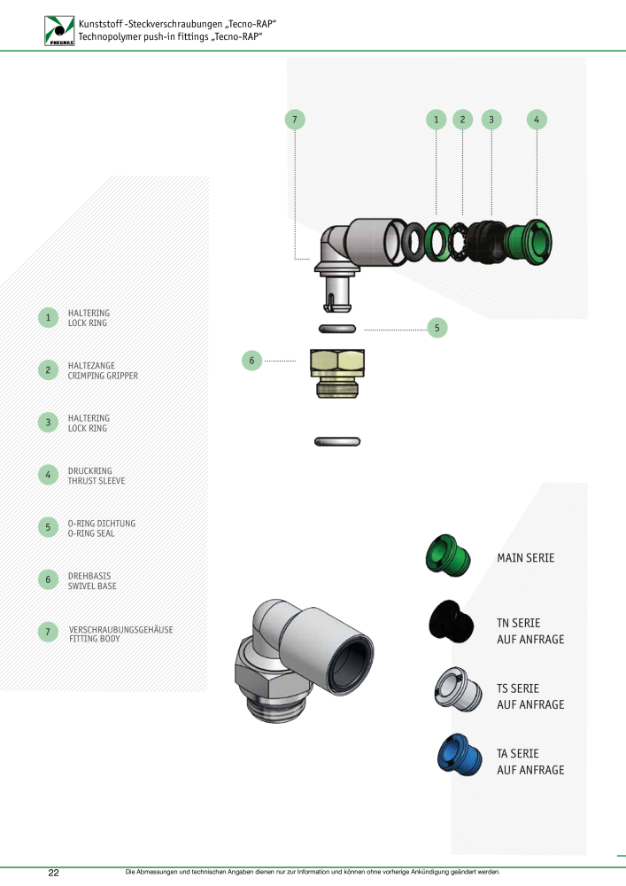 Pneumax - Verschraubungen und Zubehör NR.: 21216 - Seite 22