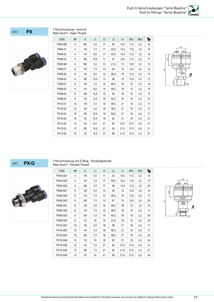 Pneumax - Verschraubungen und Zubehör NO.: 21216 - Page 77