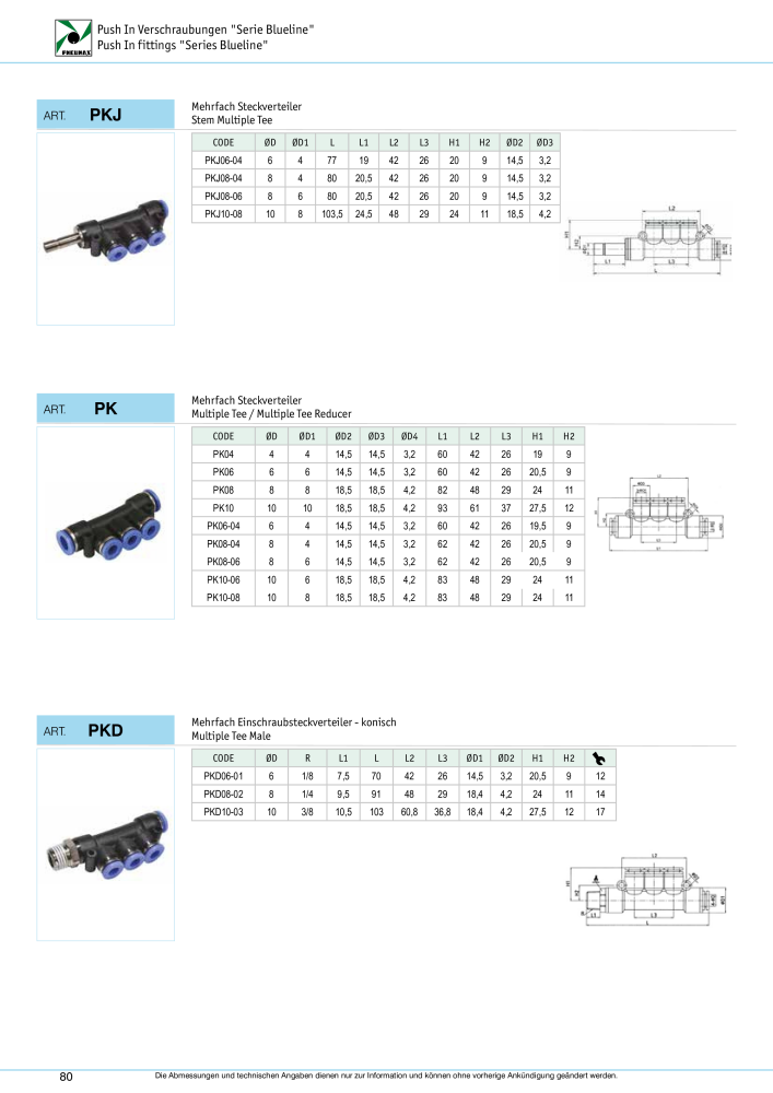 Pneumax - Verschraubungen und Zubehör NO.: 21216 - Page 80