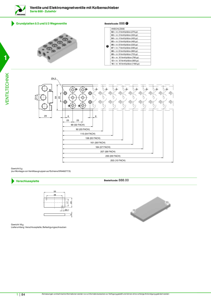 Pneumax - Hauptkatalog Nb. : 21218 - Page 104