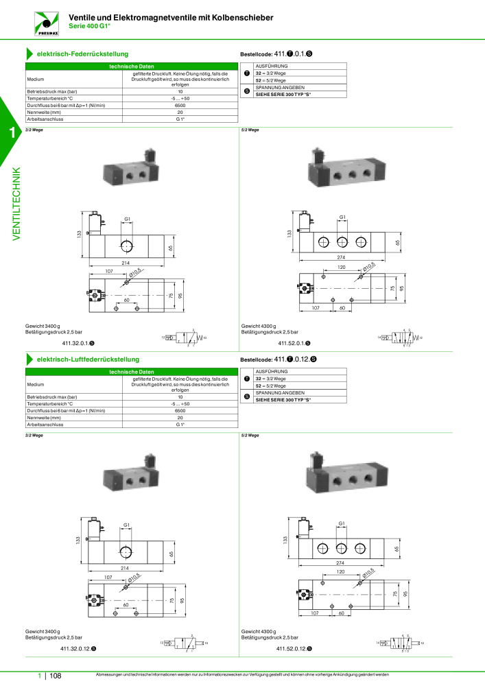 Pneumax - Hauptkatalog Nb. : 21218 - Page 128