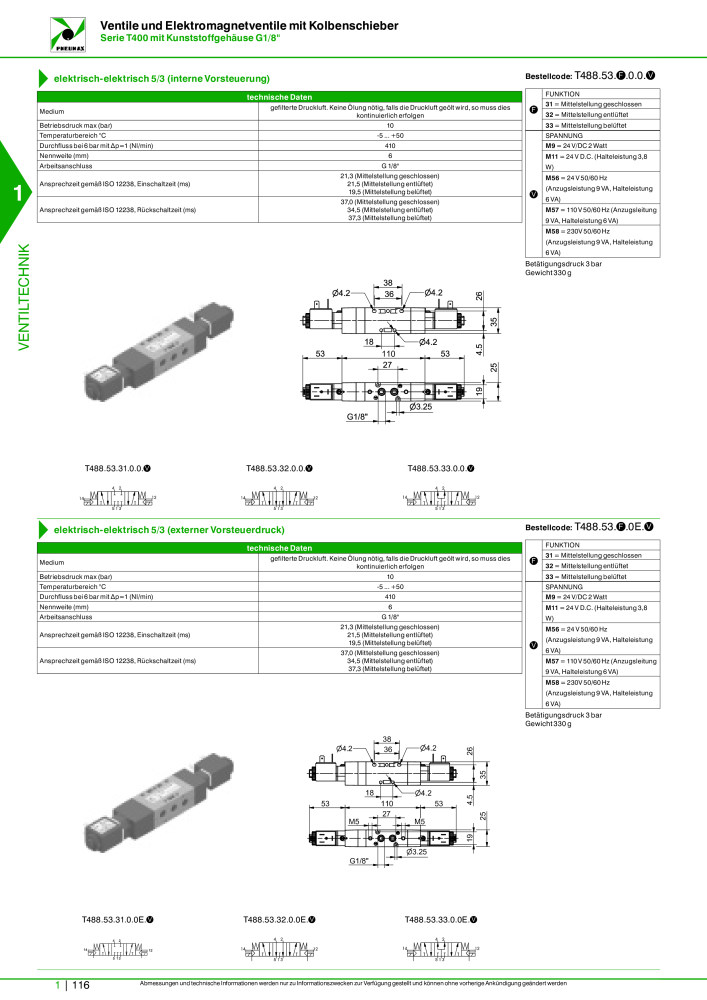 Pneumax - Hauptkatalog Nº: 21218 - Página 136