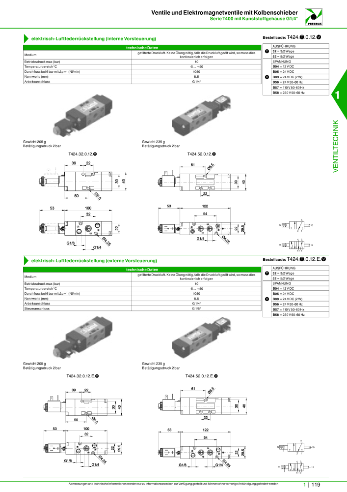 Pneumax - Hauptkatalog Nb. : 21218 - Page 139