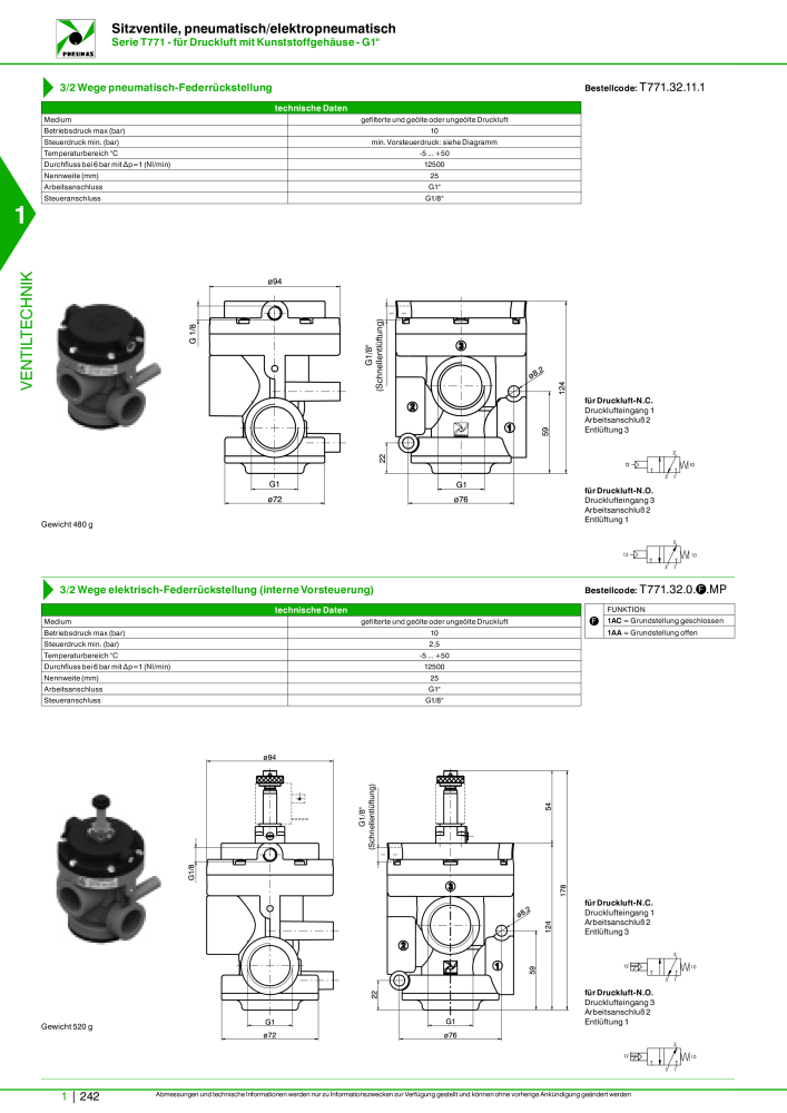 Pneumax - Hauptkatalog Nb. : 21218 - Page 262