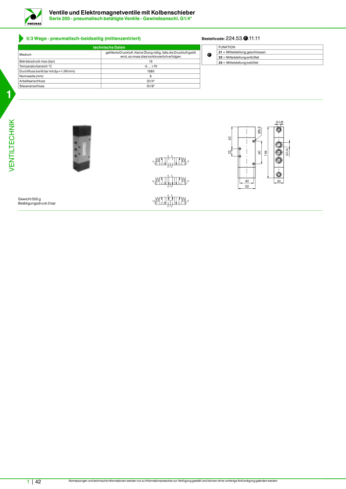 Pneumax - Hauptkatalog Nb. : 21218 - Page 62