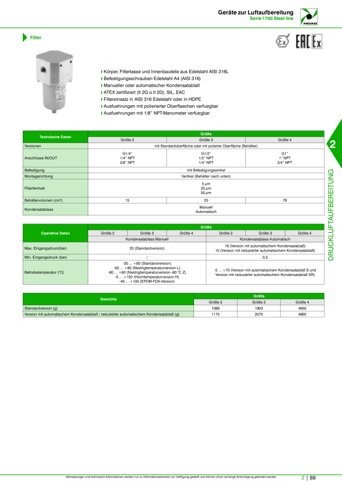 Pneumax - Hauptkatalog Nb. : 21218 - Page 637