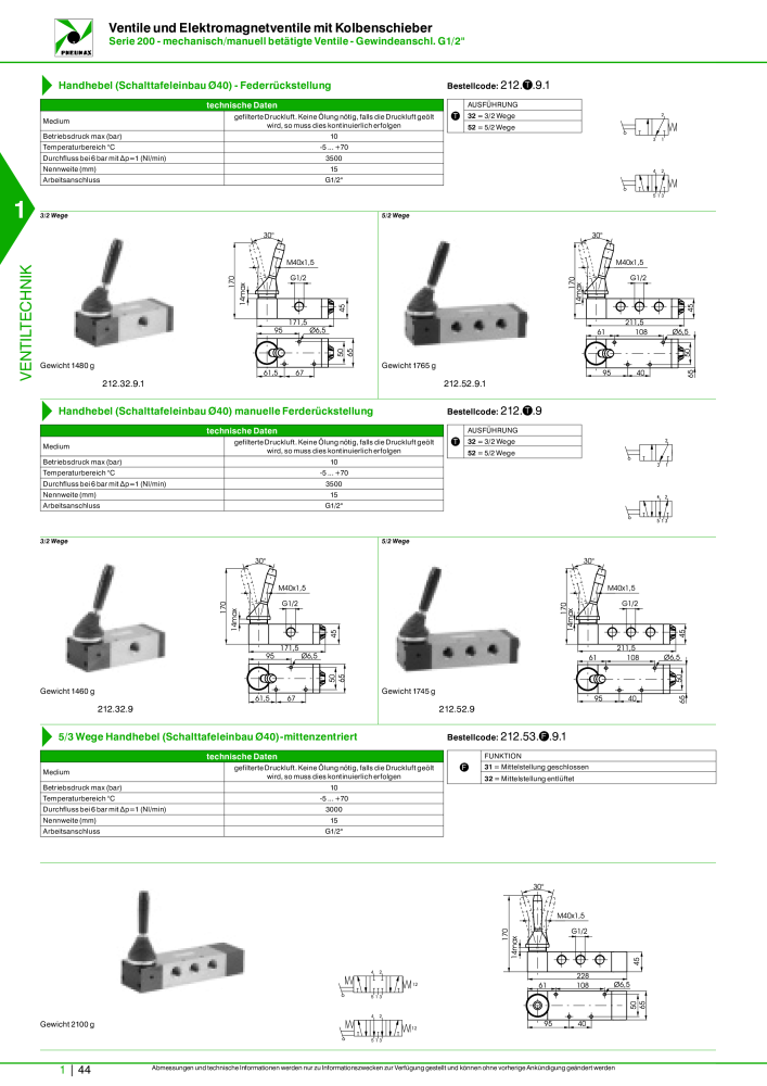 Pneumax - Hauptkatalog Nb. : 21218 - Page 64